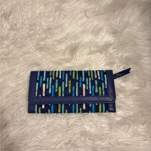 Vera Bradley Blue and Green Wallet with Vibrant Pattern